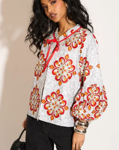 White Puff Sleeve Jacket