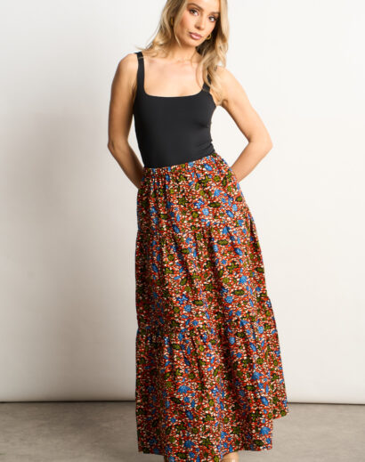 Freda Floral Tiered Maxi Skirt