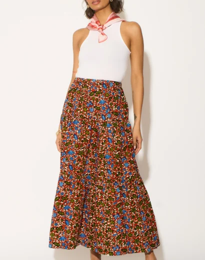 Freda Floral Tiered Maxi Skirt