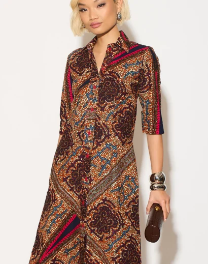 Lindsay Rust Shirt Dress