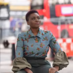 Dark Green Print Puff Sleeve Top