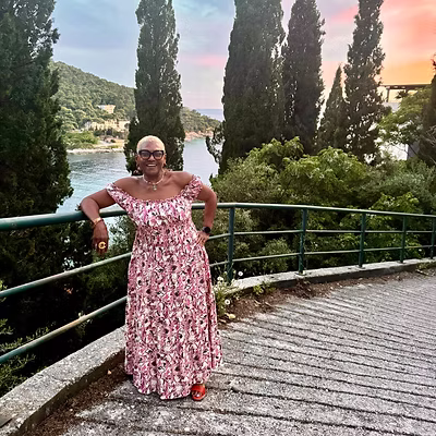 Jessie Pink Abstract Maxi Dress