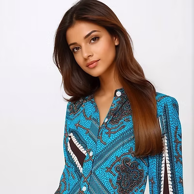 Lindsay Blue and White Shirt Dress