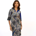 Lindsay Navy Print Shirt Dress