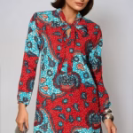 NADIA Mini Dress in Blue Print