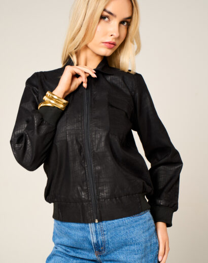 Black Geo Print Jacket