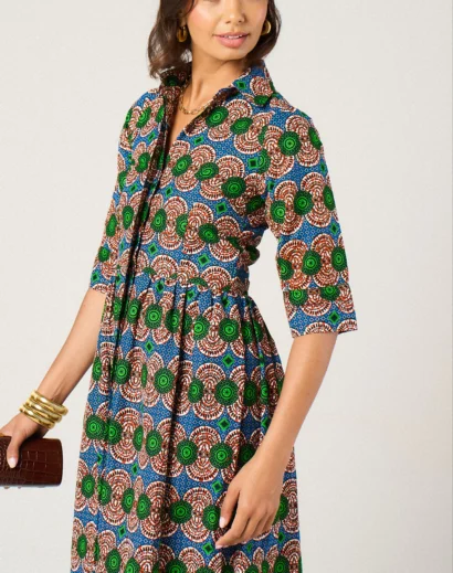 Eva Tiered Midi Shirt Dress