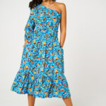 Nina One Shoulder Midi Dress