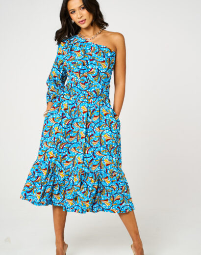 Nina One Shoulder Midi Dress